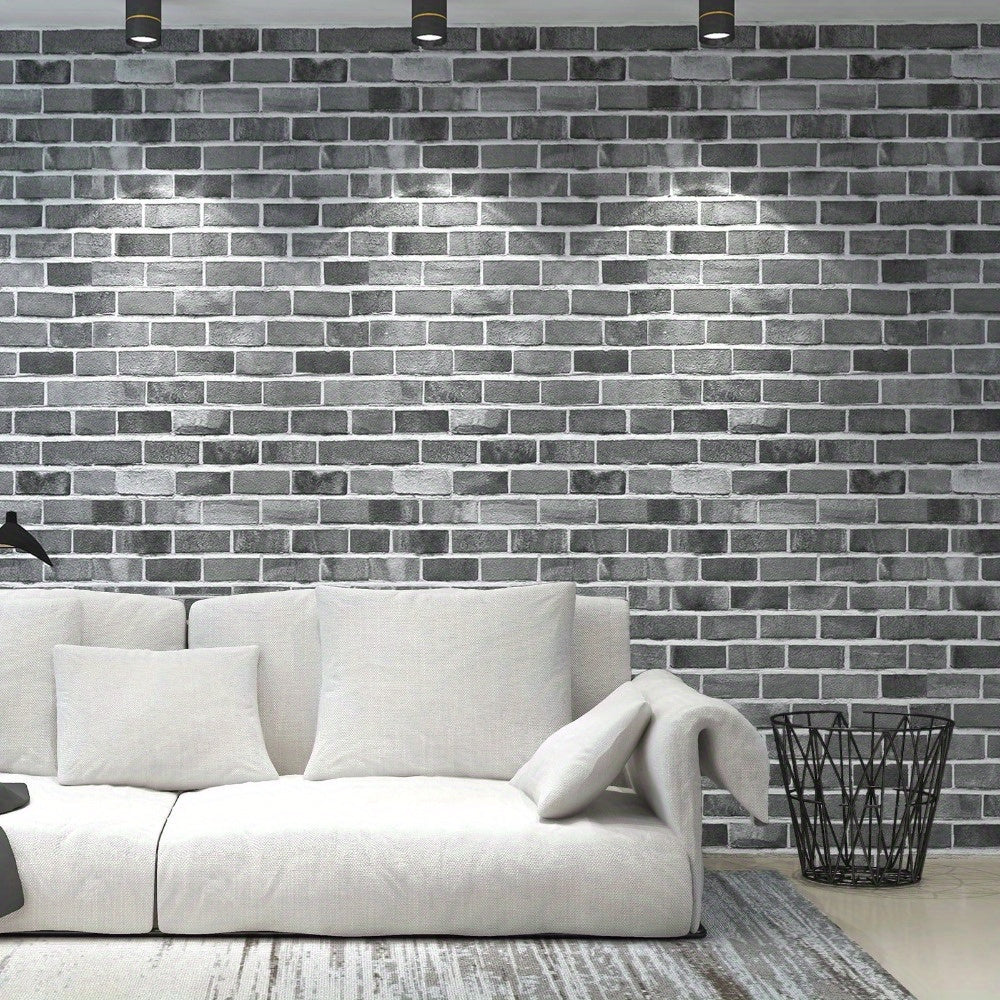 10 Pcs 3D Wall Panels, Peel and Stick Brick Wallpaper Faux Foam Brick 14.5 sq.ft