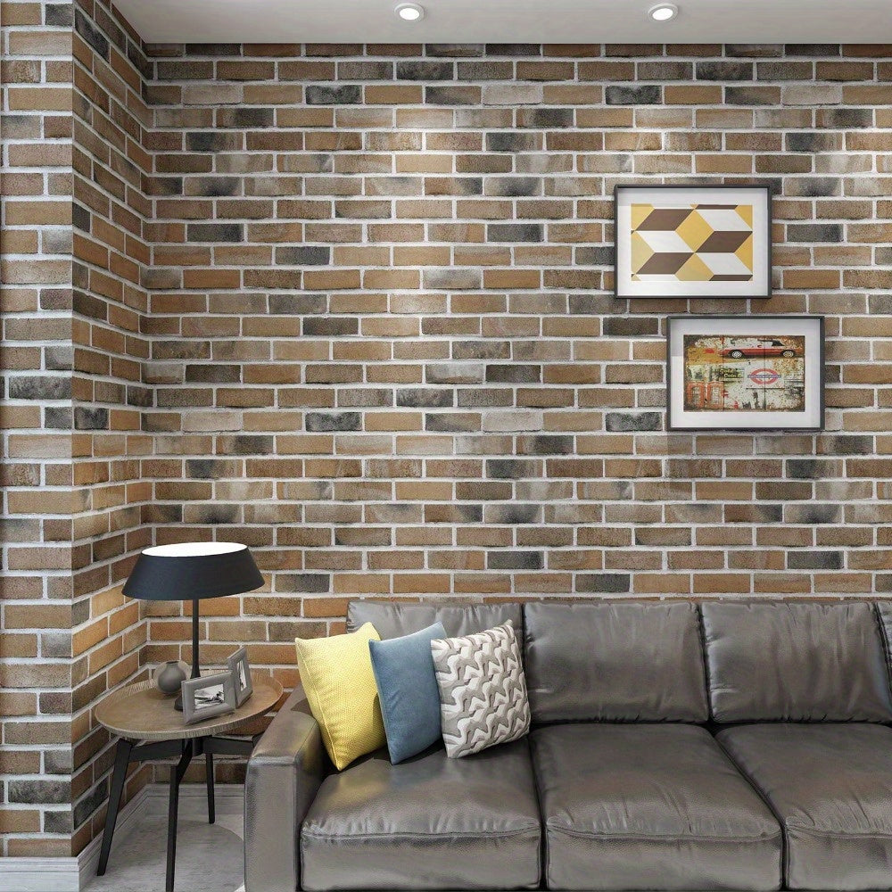 10 Pcs 3D Wall Panels, Peel and Stick Brick Wallpaper Faux Foam Brick 14.5 sq.ft