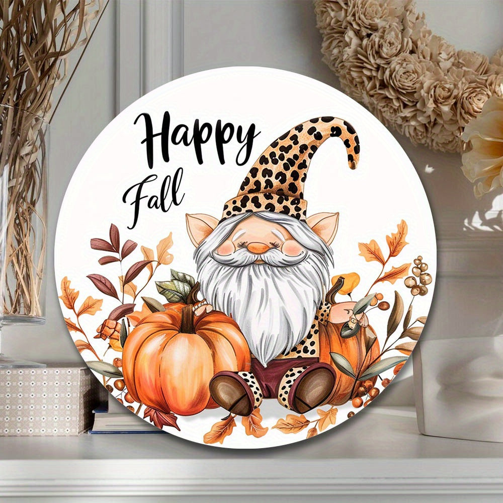 Happy Fall Gnome Decorative Magnet - Festive Halloween Pumpkin Decor, 7.9in / 20cm, HD Print, No Adhesive, Suitable for Wall, Door, or Fridge