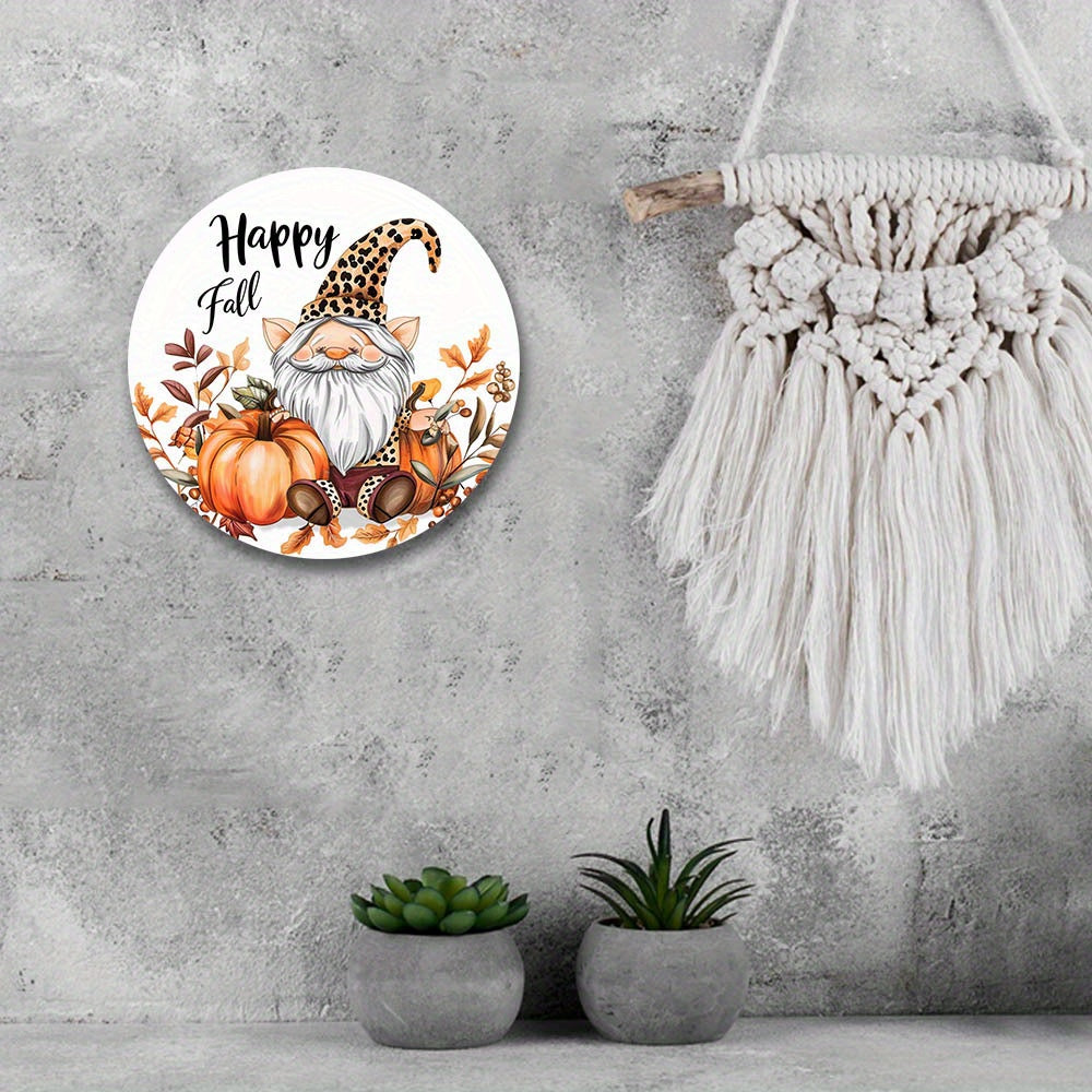 Happy Fall Gnome Decorative Magnet - Festive Halloween Pumpkin Decor, 7.9in / 20cm, HD Print, No Adhesive, Suitable for Wall, Door, or Fridge