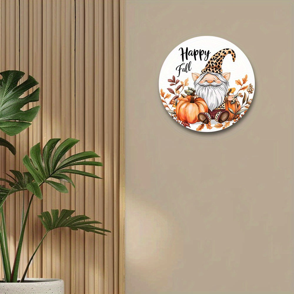 Happy Fall Gnome Decorative Magnet - Festive Halloween Pumpkin Decor, 7.9in / 20cm, HD Print, No Adhesive, Suitable for Wall, Door, or Fridge