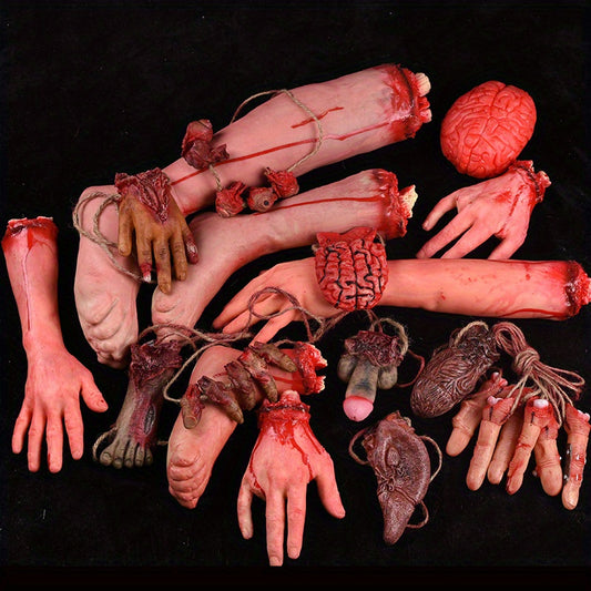 Spooky Halloween Decor - Realistic Human & Limb Ornaments for Festive Atmosphere, Perfect for Parties & Gatherings, No Power Needed Halloween Decorations Halloween Home Decor