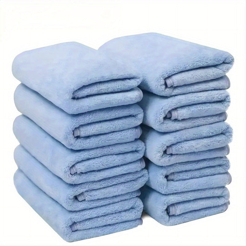 Ultra-Soft Coral Fleece Towel Set, 6/10pcs - Extra Large 15.75 x 31.5in, Super Absorbent & Soft for Bathroom, Gym, Spa, Hotel Use