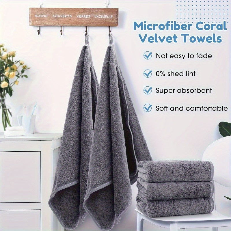 Ultra-Soft Coral Fleece Towel Set, 6/10pcs - Extra Large 15.75 x 31.5in, Super Absorbent & Soft for Bathroom, Gym, Spa, Hotel Use