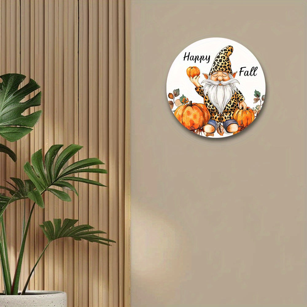 Happy Fall Gnome Decorative Magnet - 7.9in / 20cm - HD Printing - No Adhesive - Perfect for Fall Decor