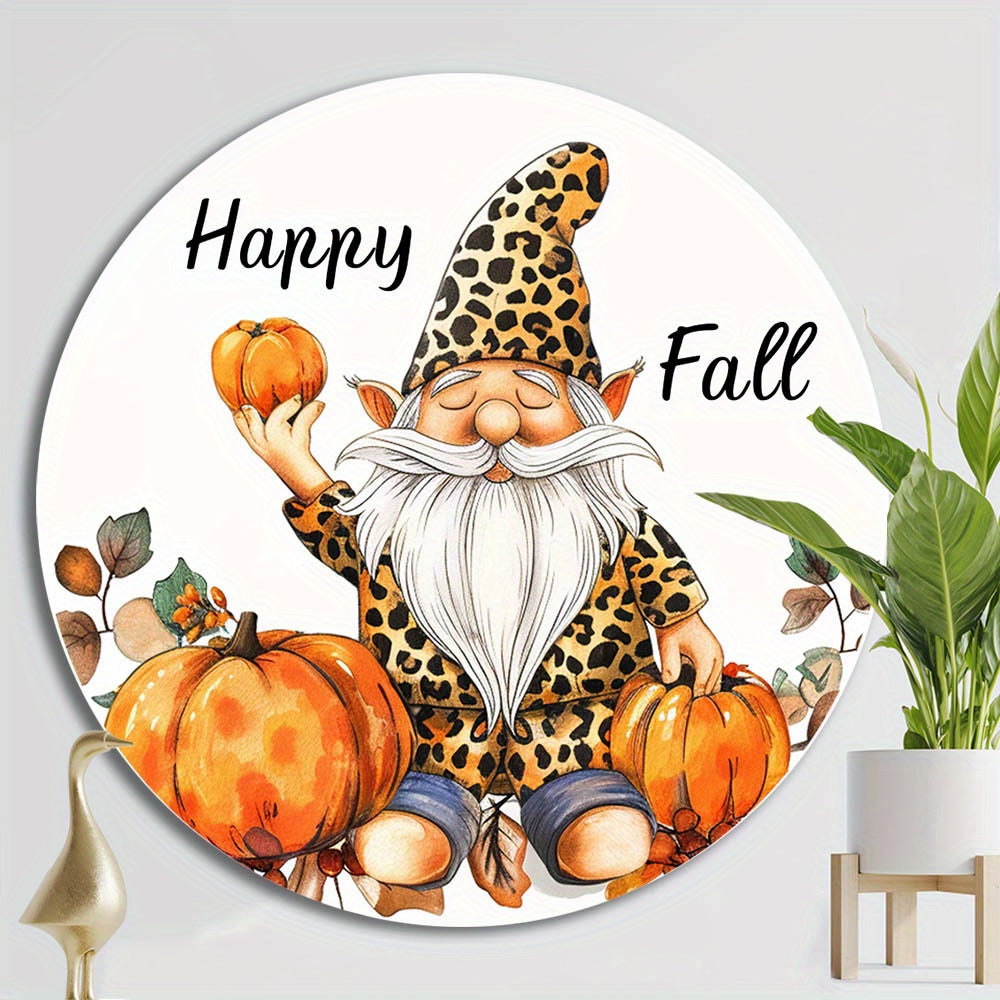 Happy Fall Gnome Decorative Magnet - 7.9in / 20cm - HD Printing - No Adhesive - Perfect for Fall Decor