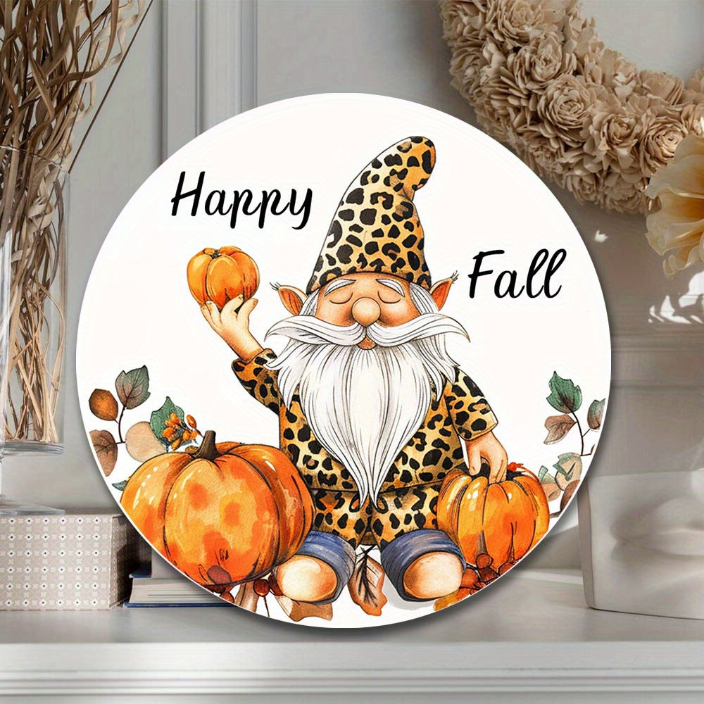 Happy Fall Gnome Decorative Magnet - 7.9in / 20cm - HD Printing - No Adhesive - Perfect for Fall Decor