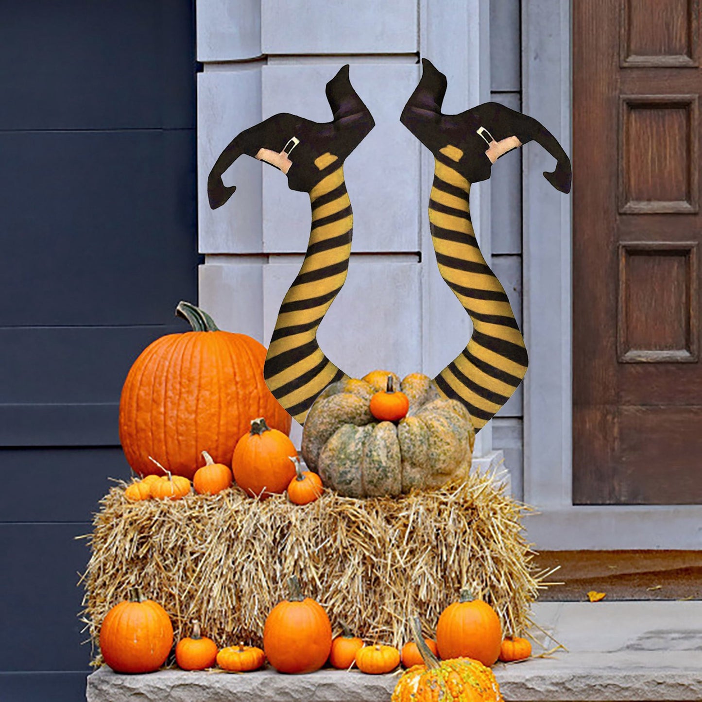 Halloween Ornament, Striped Leg Shaped Decorative Artware Desktop Decor for Home Shops