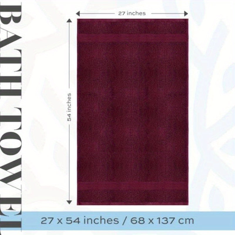 Luxury Bath Towels Set of 4 Large 700 GSM Cotton Ultra Soft Bath Towels 27x54 inch Highly Absorbent and Quick Dry Wine Red