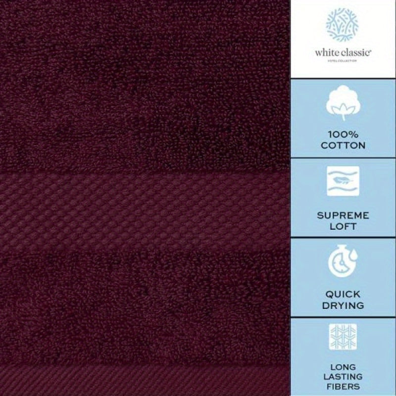 Luxury Bath Towels Set of 4 Large 700 GSM Cotton Ultra Soft Bath Towels 27x54 inch Highly Absorbent and Quick Dry Wine Red