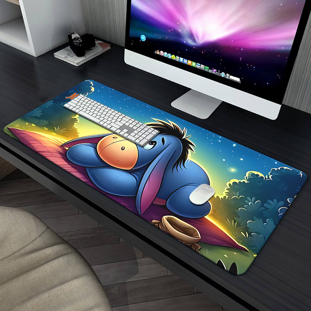 Customizable Eeyore Large Gaming Mousepad - Personalized Text & Name, Soft Rubber Desk Mat for Gamers and Office Use