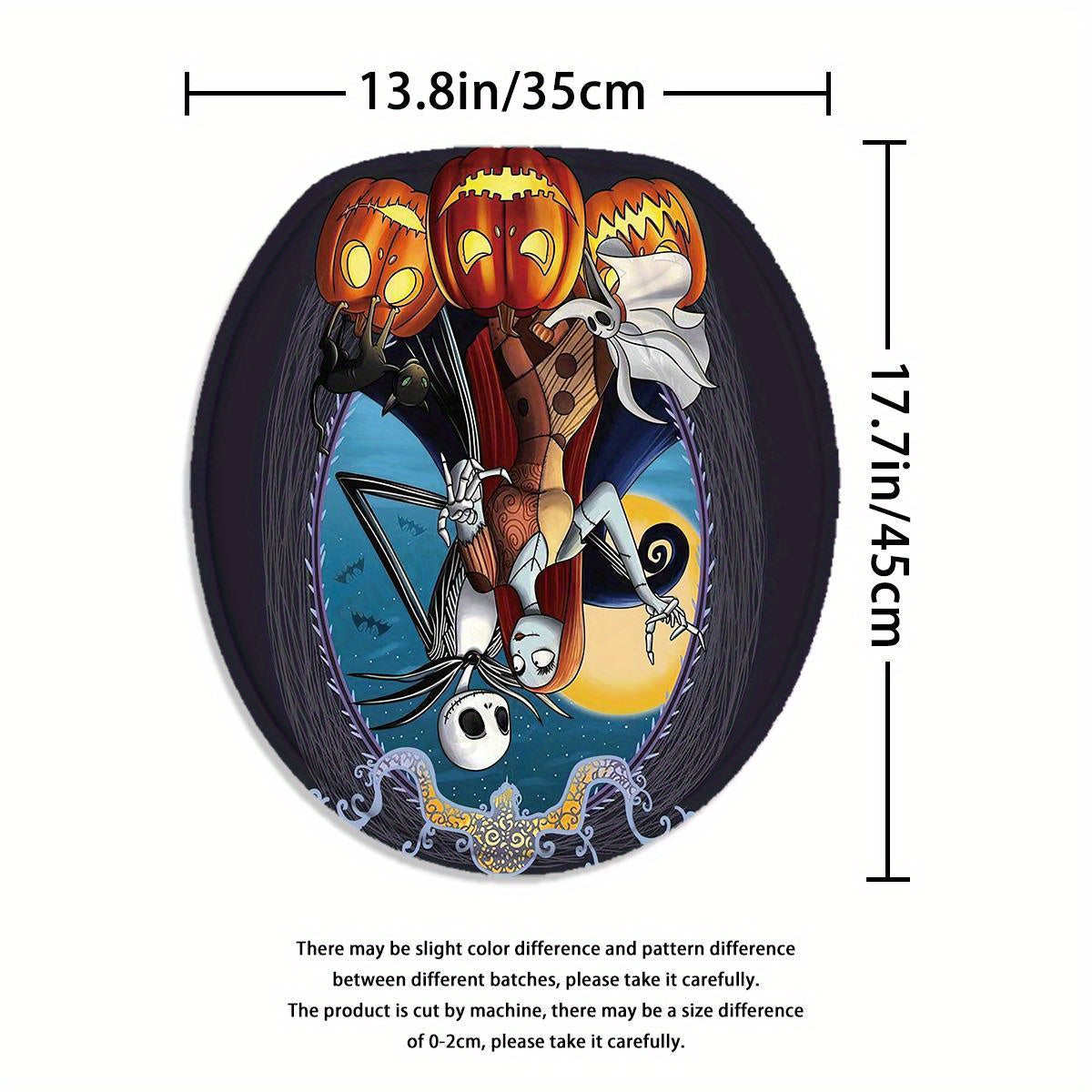 1pc/ 4pcs Disney Halloween Disney The Nightmare Before Christmas Shower Curtain Set With 12 Hooks - Waterproof Shower Curtain, Non-slip Bath Mat, Toilet Seat Cover And U-shaped Rug - Machine Washable Bathroom Cartoon Decoration Set