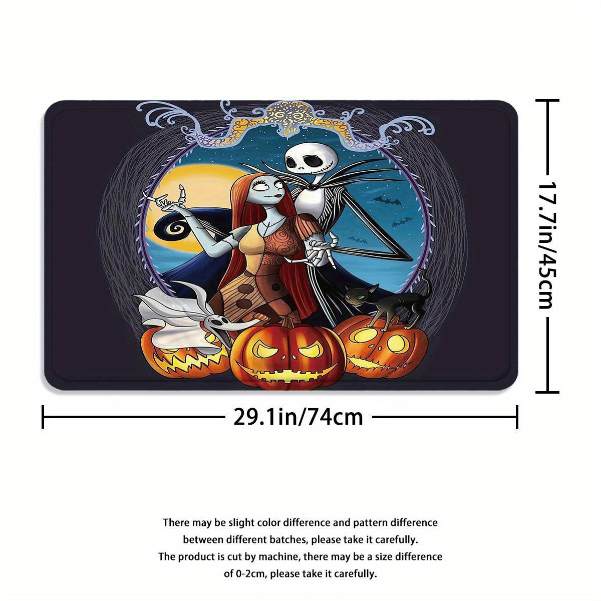 1pc/ 4pcs Disney Halloween Disney The Nightmare Before Christmas Shower Curtain Set With 12 Hooks - Waterproof Shower Curtain, Non-slip Bath Mat, Toilet Seat Cover And U-shaped Rug - Machine Washable Bathroom Cartoon Decoration Set