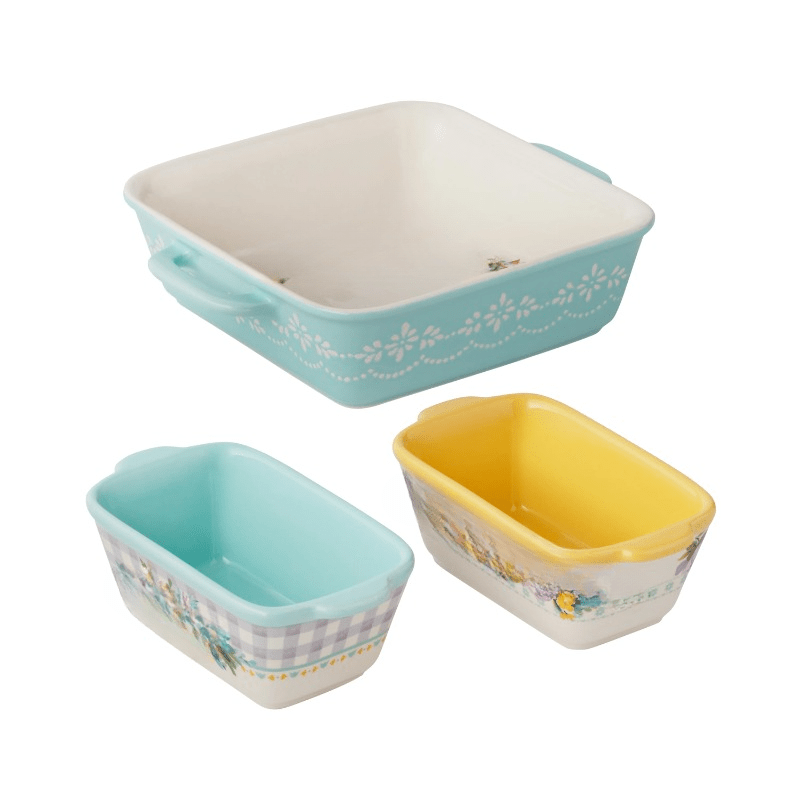 Sweet Romance 3-Piece Stoneware Baking Set