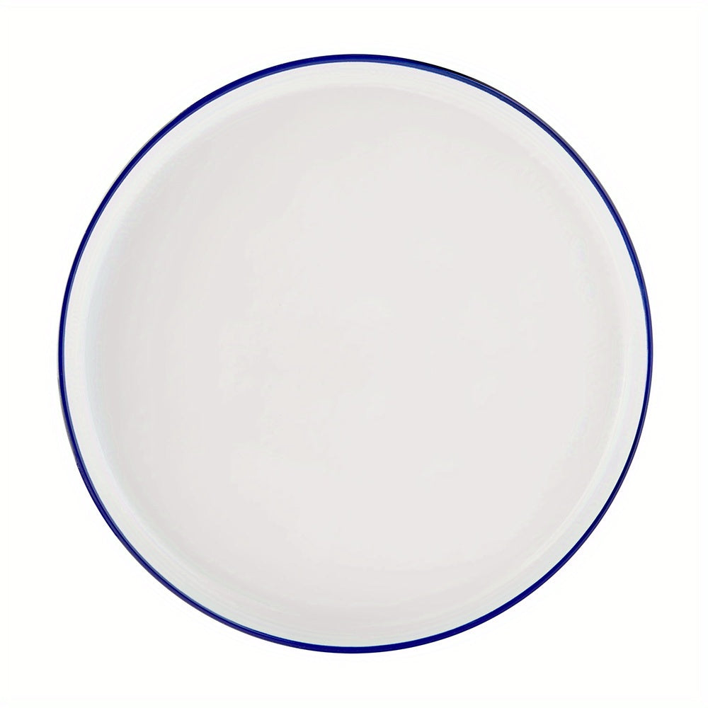 12-Piece Blue Rim Stoneware Dinnerware Set