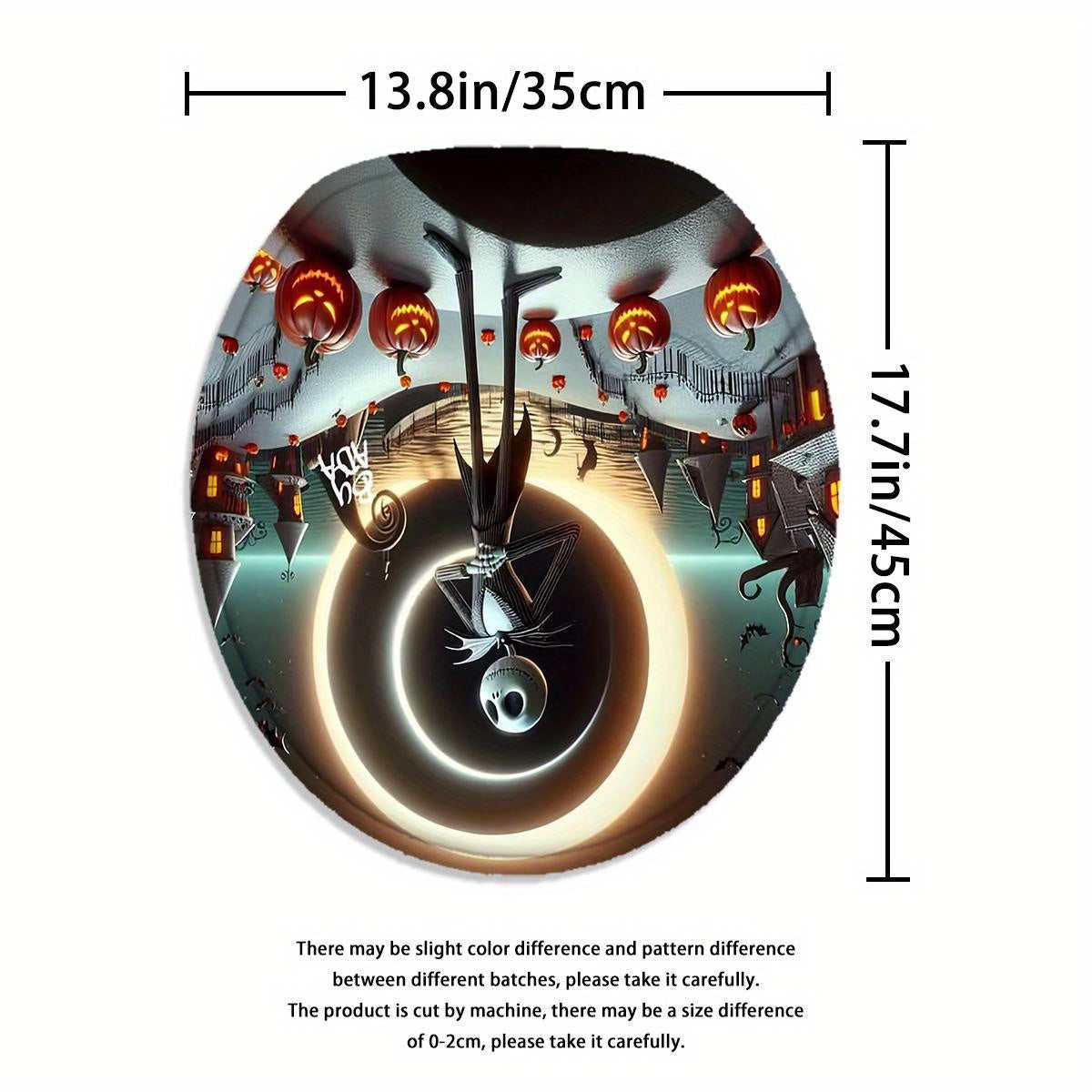 JIT Disney Halloween The Nightmare Before Christmas 1/4pcs shower curtain set with 12 hooks, waterproof shower curtain, non-slip bath mat, toilet seat cover, U-shaped rug, machine washable bathroom cartoon decoration set