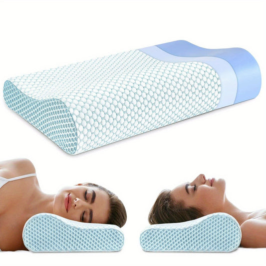 Contour Memory Foam Pillow - Breathable Mesh Cover, Soft & Removable Pillowcase, Premium Zipper, 2 Sizes Available, Suitable for Side, Back, And Stomach Sleepers