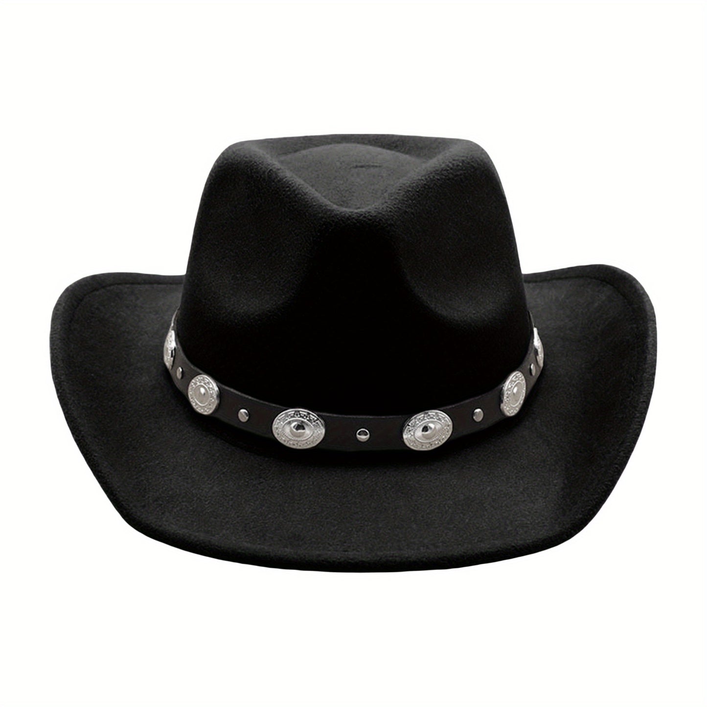 Western Cowboy Hat for Men Women Retro Classic Cowgirl Hats Felt Fedoras Cap Cowgirl Jazz Hats with Belt Buckle