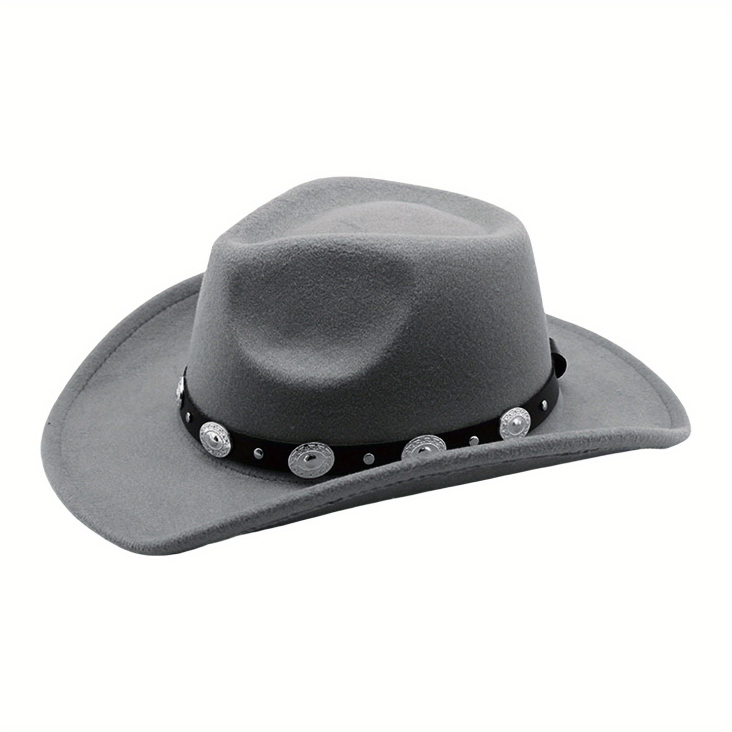 Western Cowboy Hat for Men Women Retro Classic Cowgirl Hats Felt Fedoras Cap Cowgirl Jazz Hats with Belt Buckle