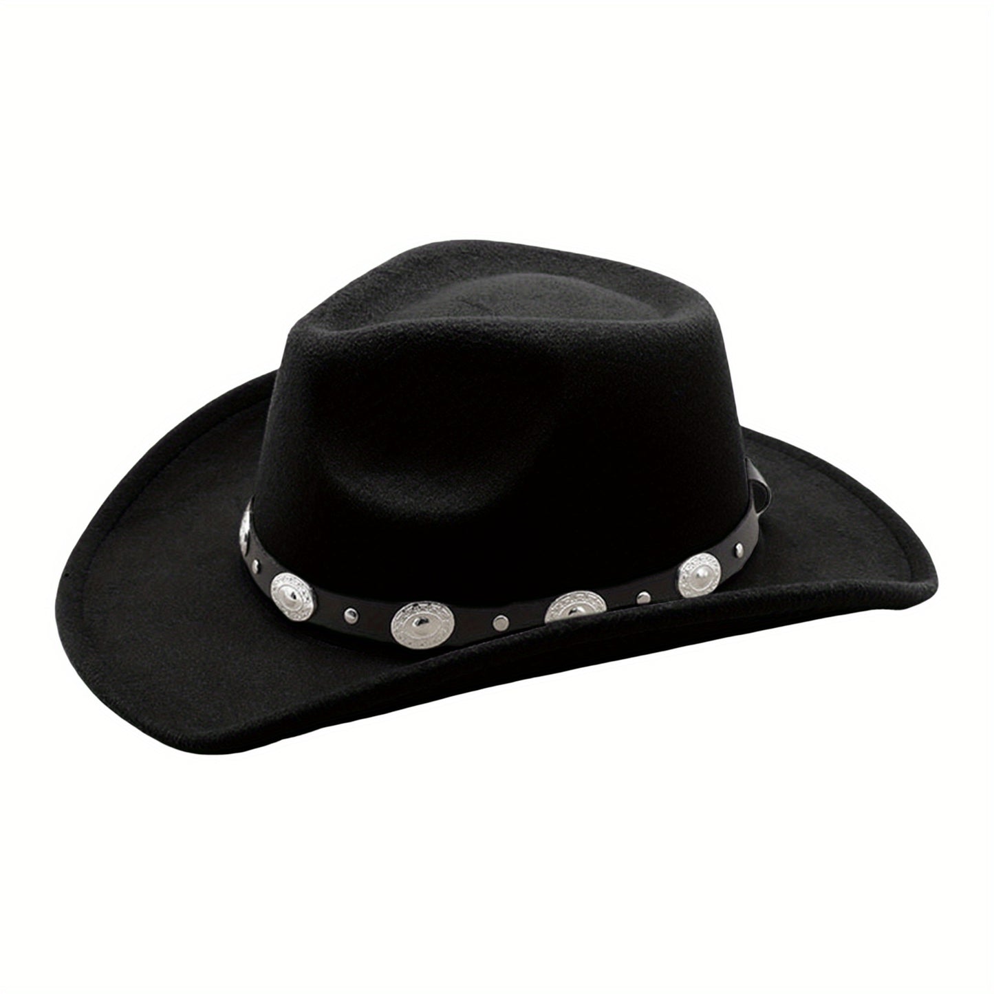 Western Cowboy Hat for Men Women Retro Classic Cowgirl Hats Felt Fedoras Cap Cowgirl Jazz Hats with Belt Buckle