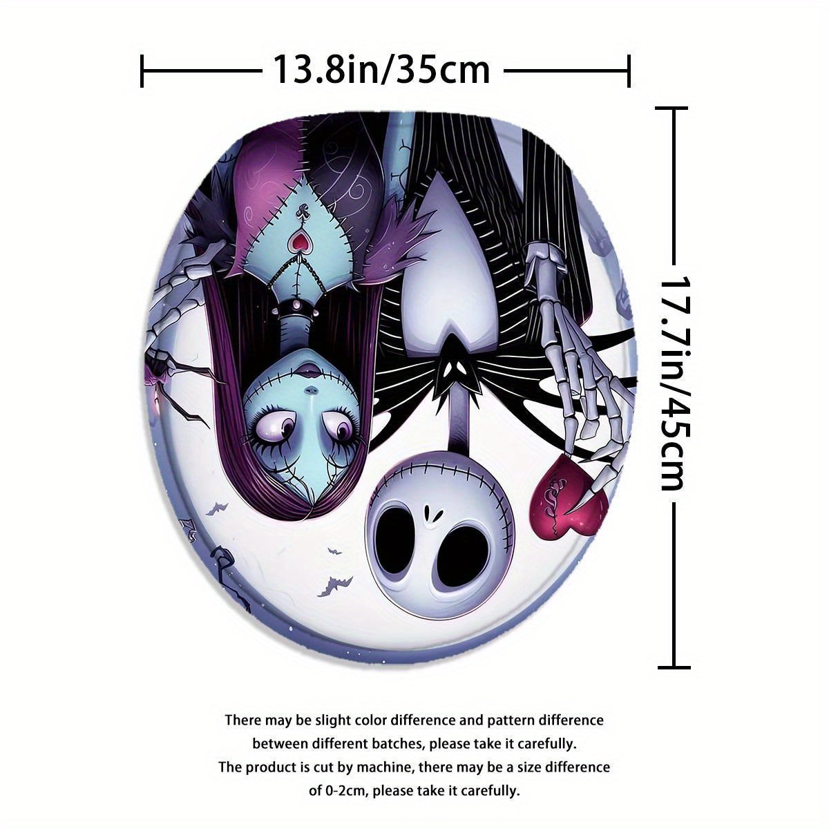 JIT Jack Skellington 1/4pcs Home Decor Shower Curtain Set, Waterproof Shower Curtain with 12 Hooks, Non-slip Bathroom Rug, Toilet U-Shaped Mat, Toilet Lid Mat, Bathroom Decor