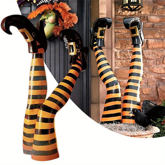 Halloween Ornament, Striped Leg Shaped Decorative Artware Desktop Decor for Home Shops