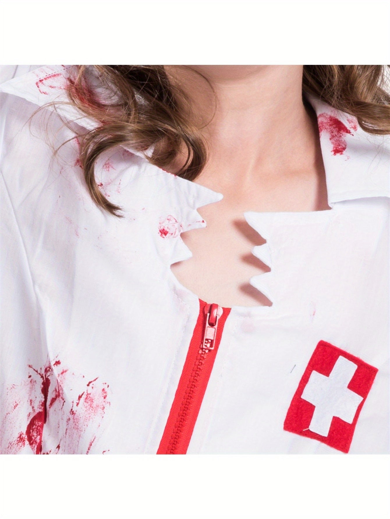 EraSpooky Girl's Halloween Zombie Nurse Dress with Headpiece and Mask