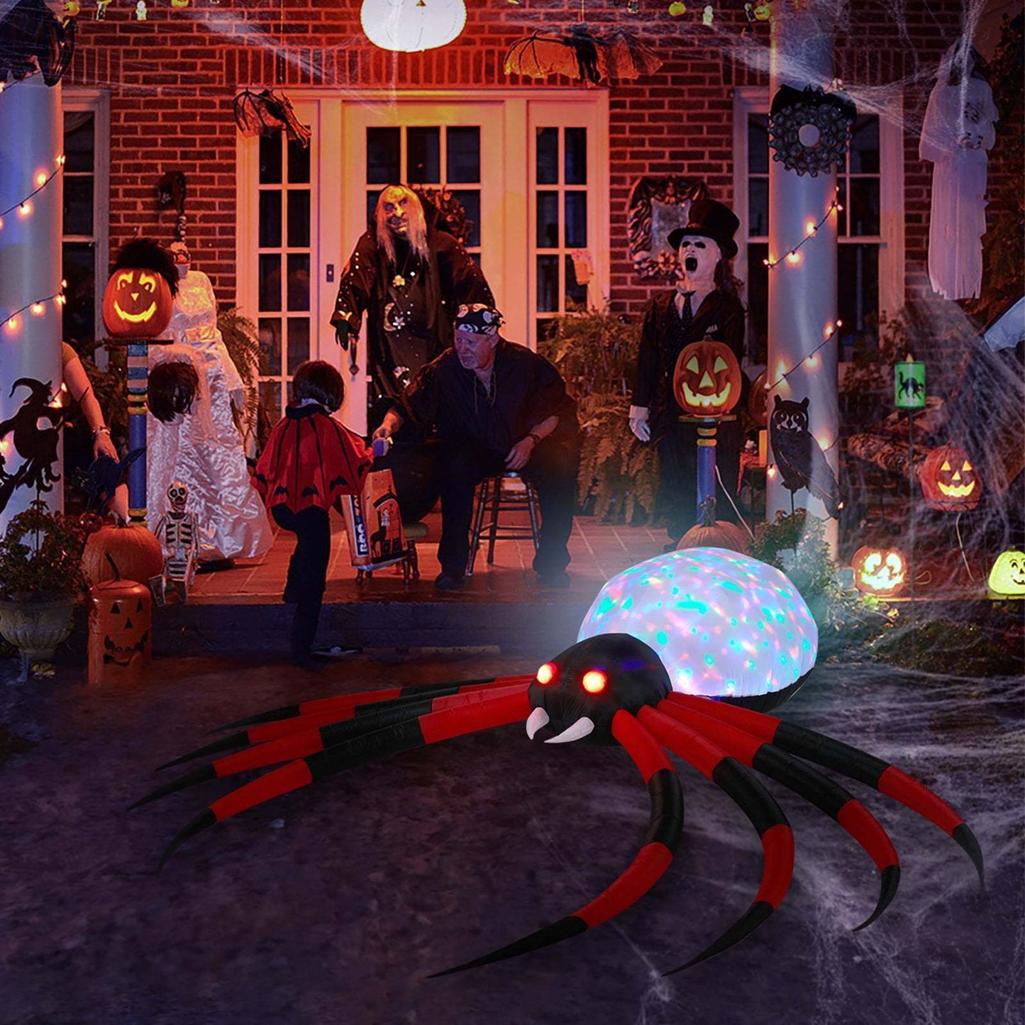 Halloween Giant Spider Outdoor Halloween Inflatables for Patio Garden Decor 11.8ft