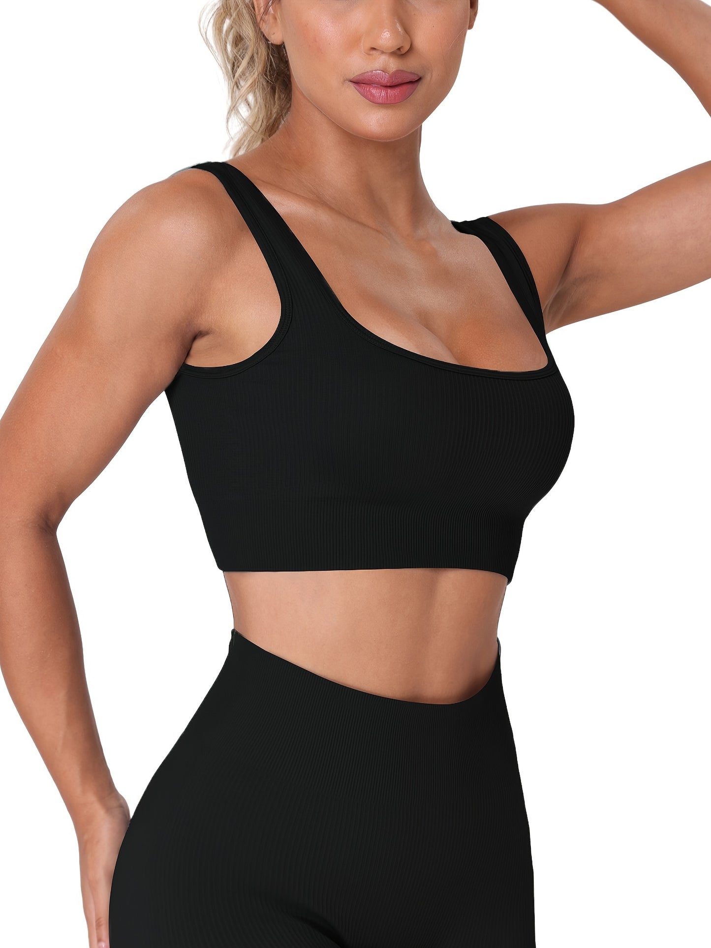 Women's 2 Piece Set Sports Suit, Short Sports Bra, High Waist Leggings, Women's Sportswear & Clothing