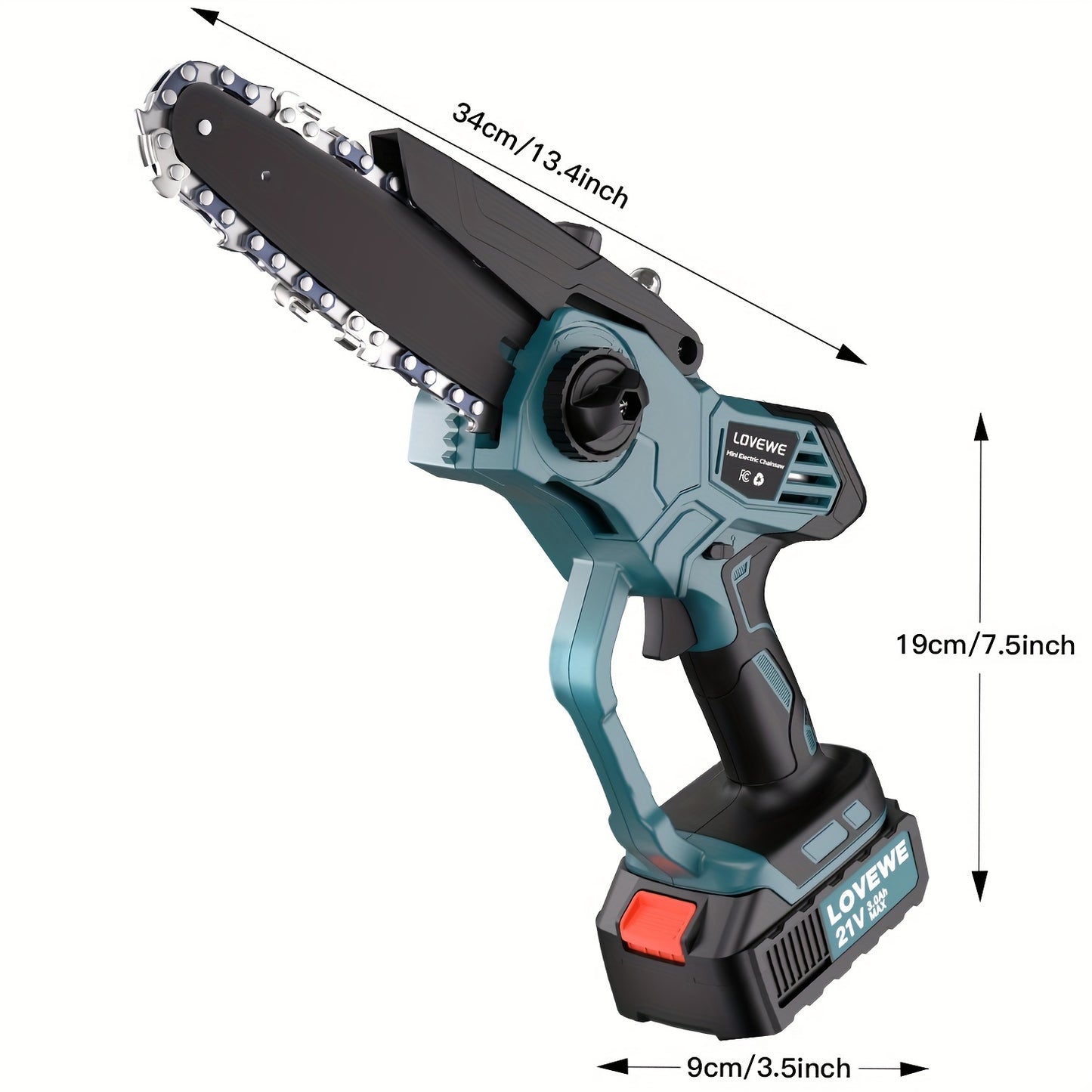 Drillpro 6 / 8 Inch Brushless ChainSaw Cordless Electric Saw Woodworking Handheld Pruning Chainsaw Power Tool For  Battery