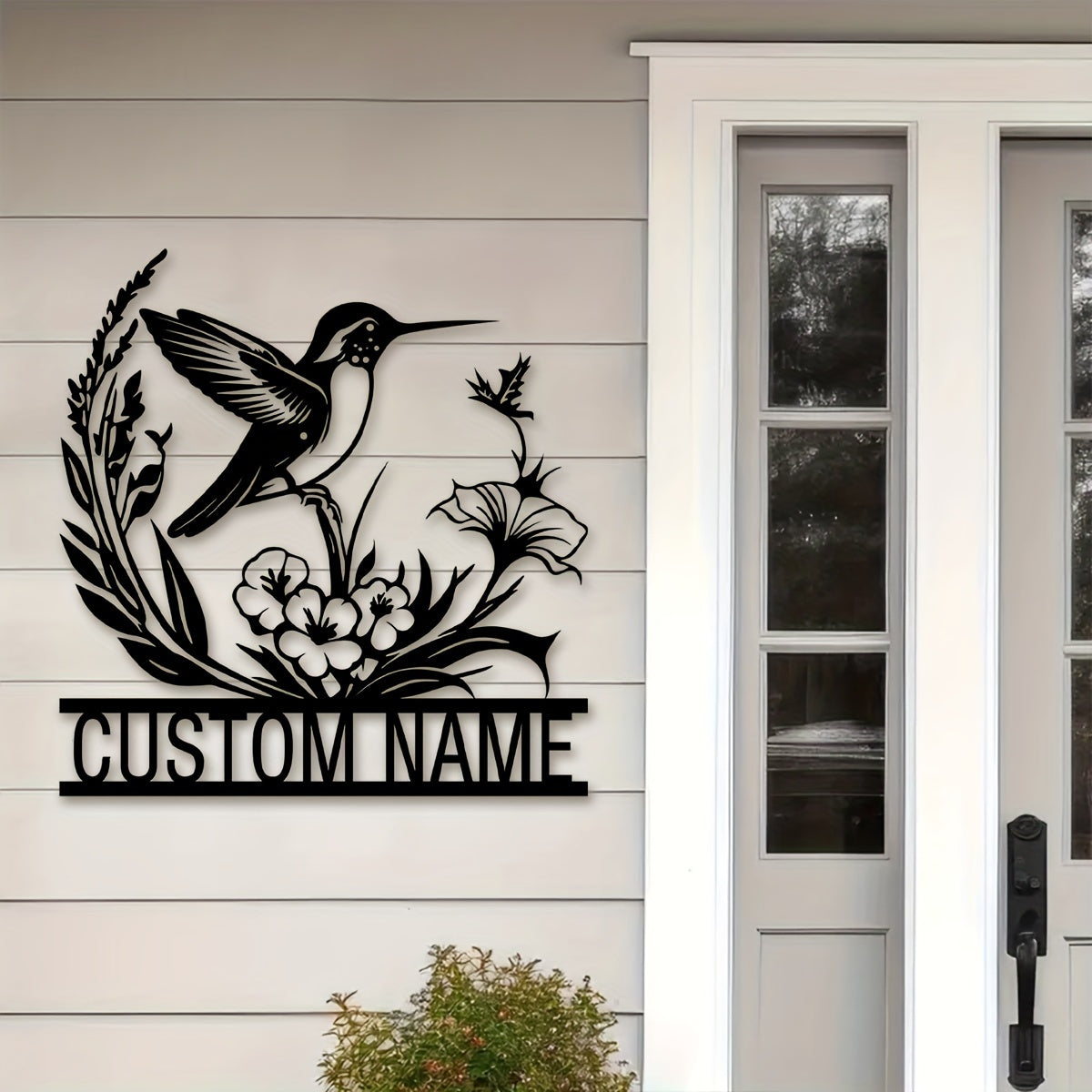 1pc Custom Metal Bird Flower Wall Art, Personalized Bird Flower Signs, Farmhouse Wall Decor, Metal Bird Flower Art, Custom Name Wall Decor Porch, Patio, Gifts