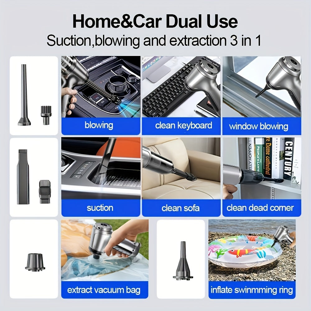 Car Vacuum Cleaner 95000PA Strong Suction Wireless Vacuum Cleaner for Car Home 2in1 Handheld Portable Vacuum Cleaner Blower