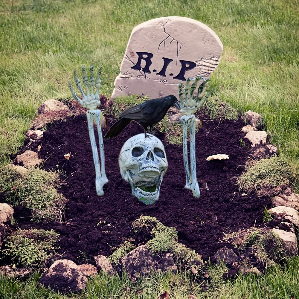 Spooky Skeleton Stakes for Halloween - Realistic Lawn & Garden Decorations, No Power Needed