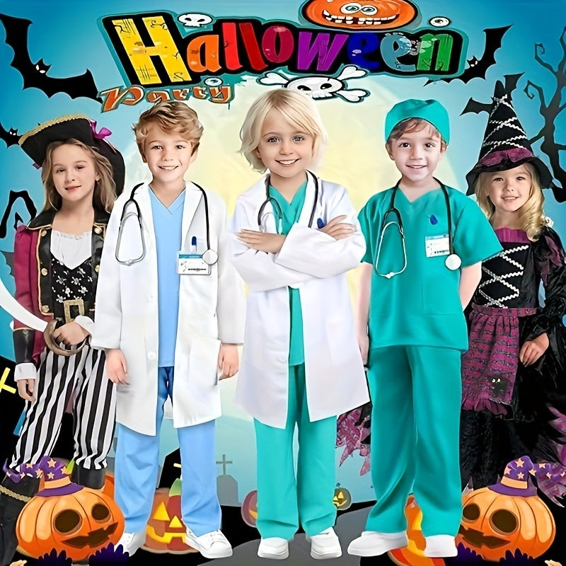 Doctor Costume for Kids: Realistic Stethoscope & Lab Coat, Halloween & Play Pretend Play for Boys & Girls Ages 3-12