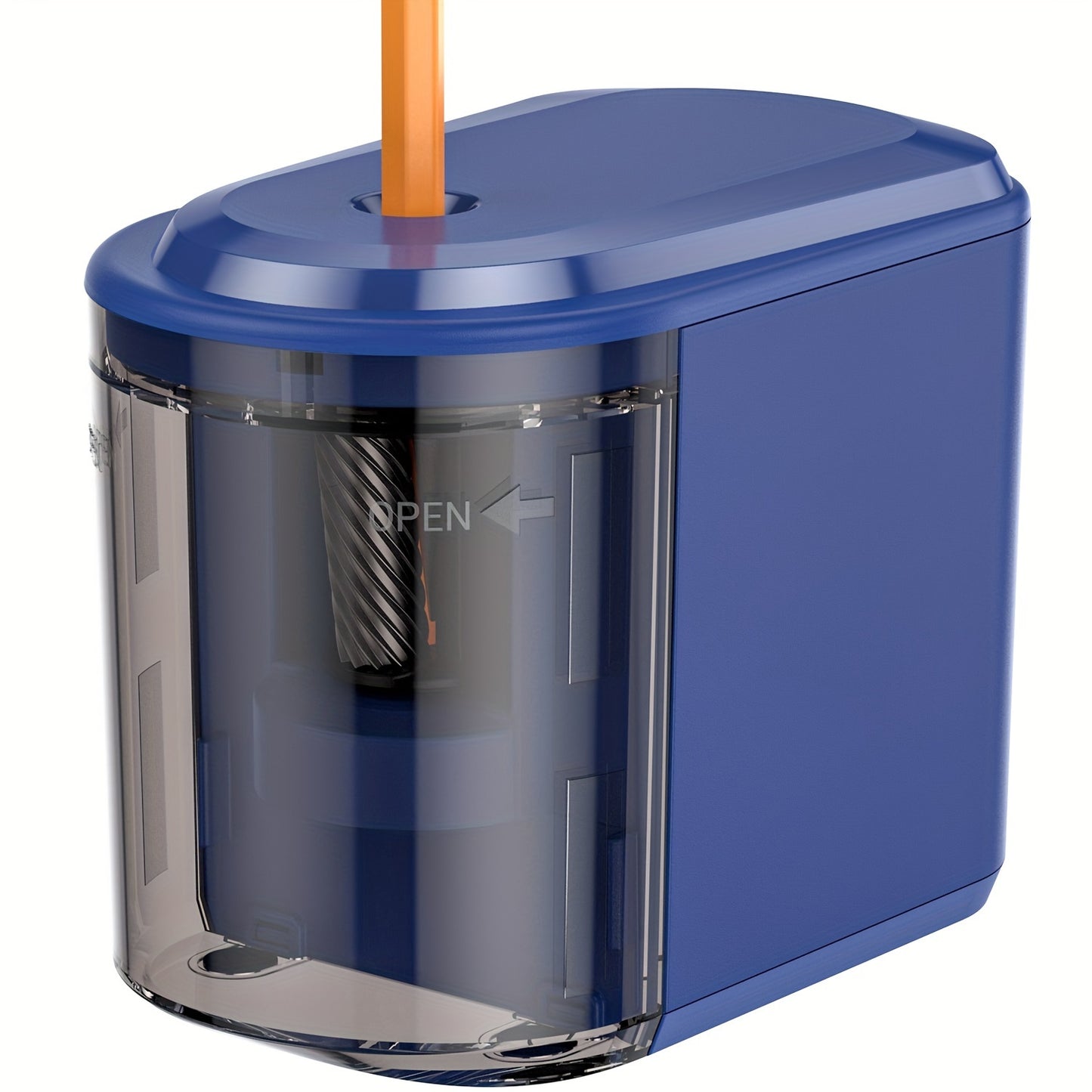 Heavy-Duty Electric Pencil Sharpener with Spiral Blade - Automatic, Battery-Powered for No. 2 (6-8mm) Pencils & Colored Pencils - Ideal for School, Office, Home Use - Blue (Batteries Not Included)