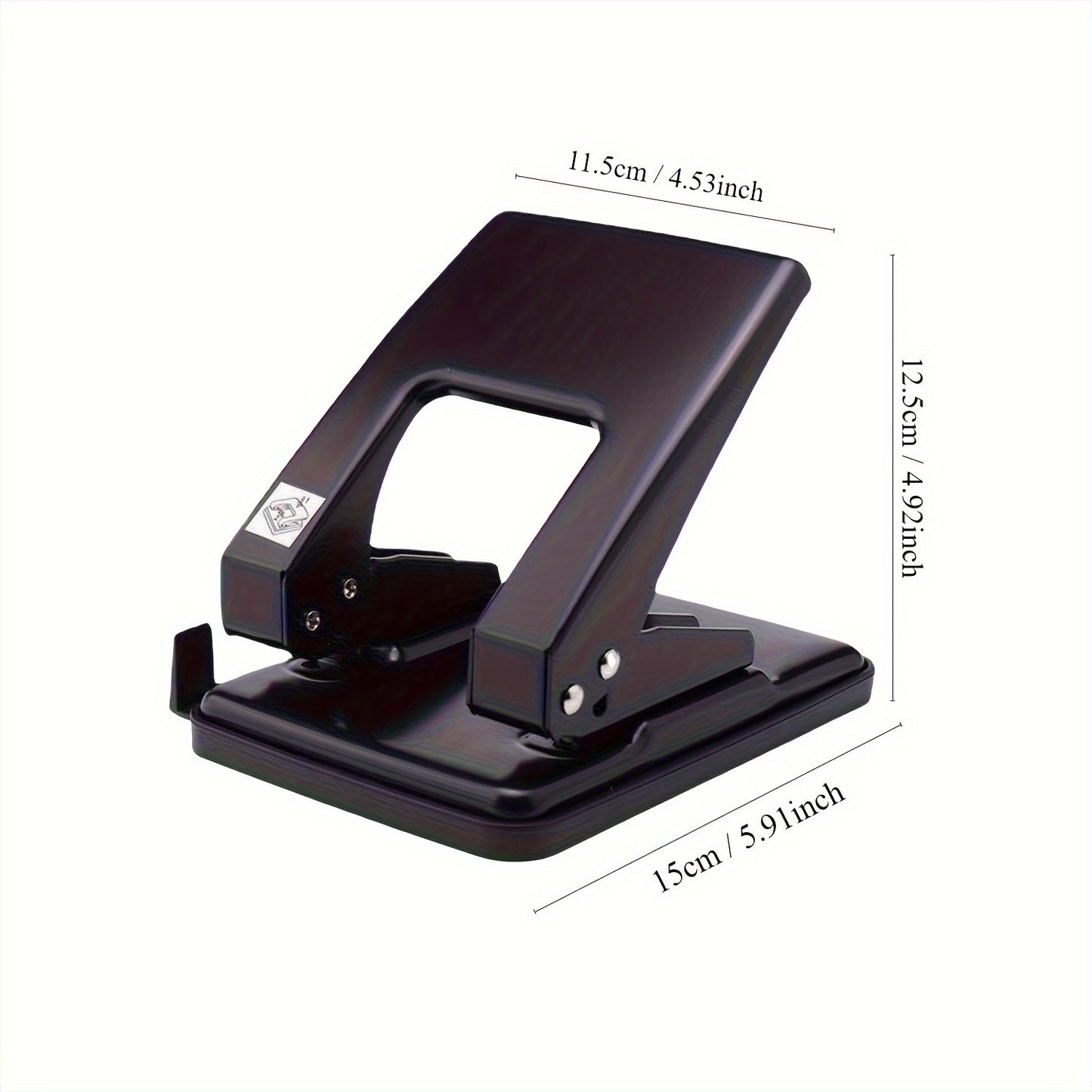 Heavy-Duty Metal 2-Hole Punch, 6mm Diameter, 40 Sheet Capacity, 80mm Hole Distance for Office Desk Binding