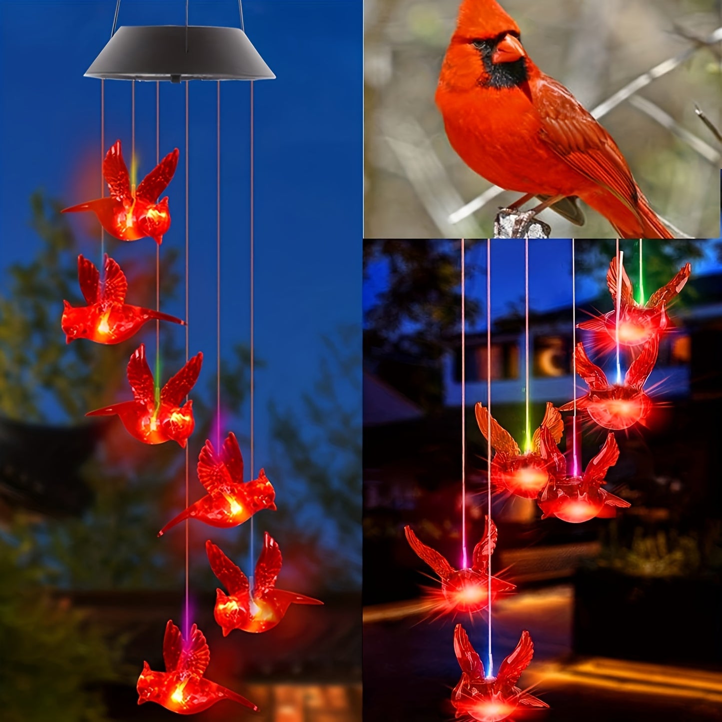 1pc Waterproof Solar Wind Chime for Garden and Patio Decor - Perfect Gardening Gift for Women - Beautiful Night Light and Yard Decoration