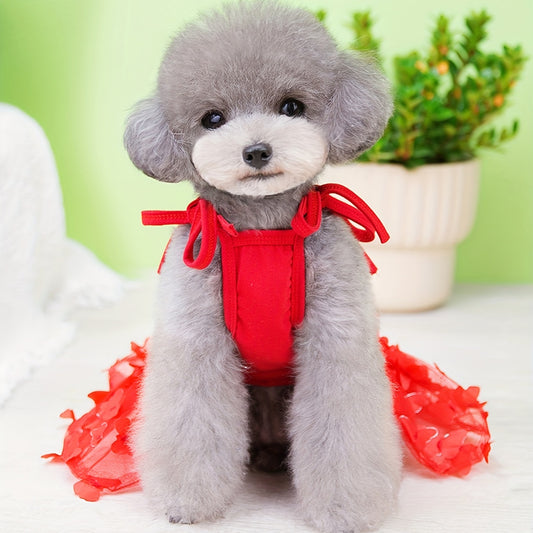 Elegant Butterfly Wedding Dress for Small and Medium Dogs - Perfect Pet Costume for Weddings and Special Occasions