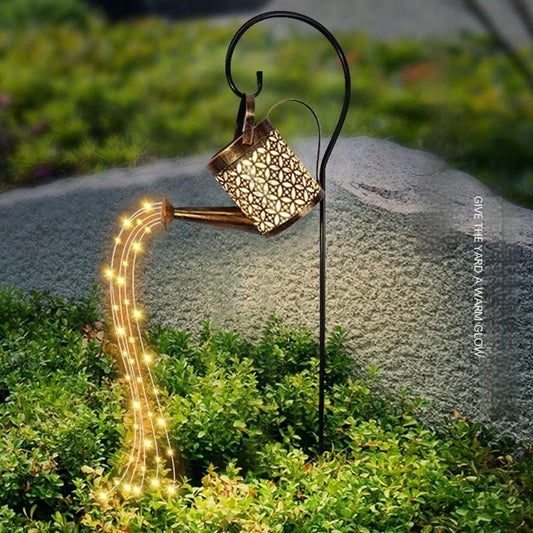 Solar Watering Can with Lights Outdoor Solar Garden Lights Decro Solar Lights Waterproof Hanging Lantern for Yard Patio