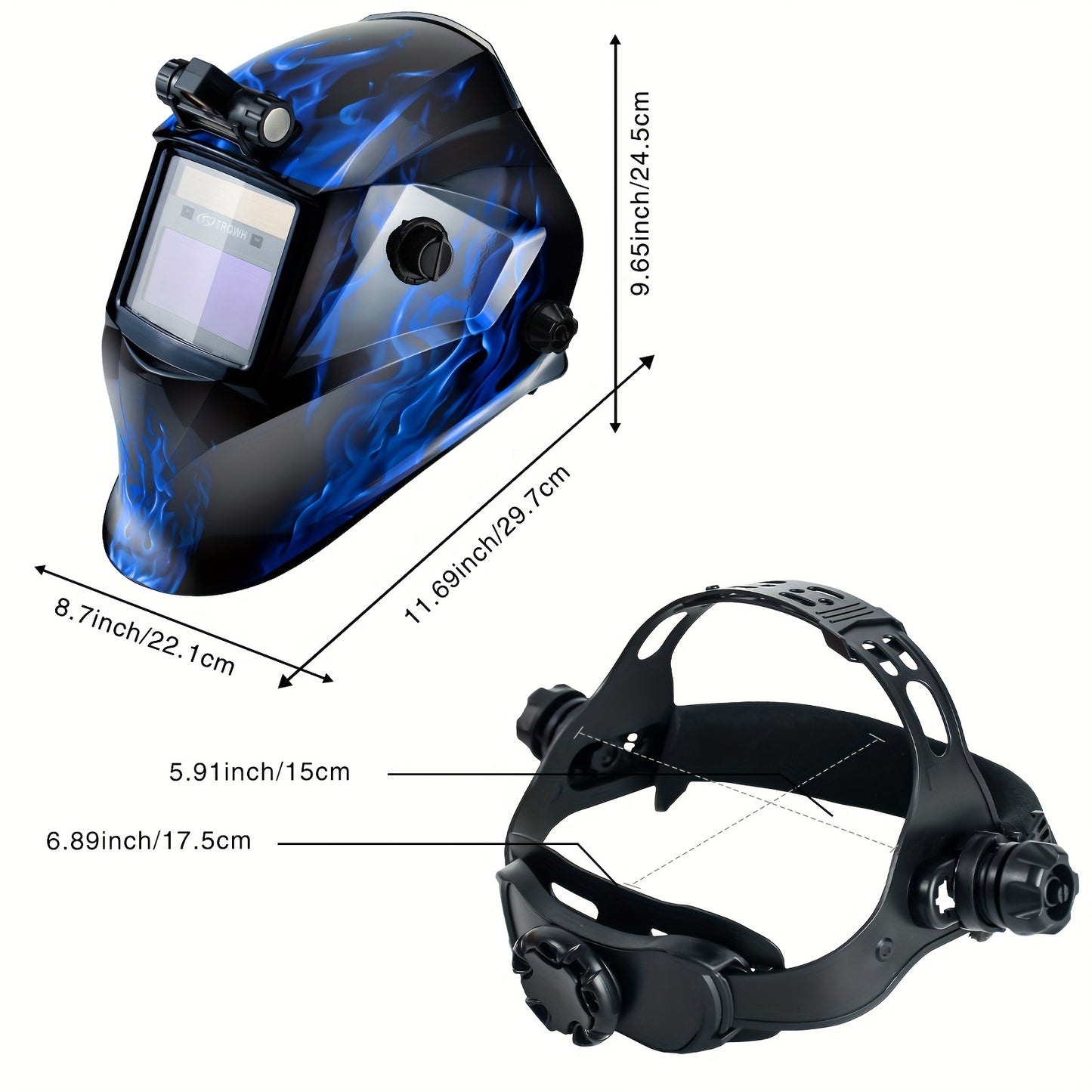 Welding mask automatic darkening light color true color optical clarity wide shadow welding mask with grinding welding helmet