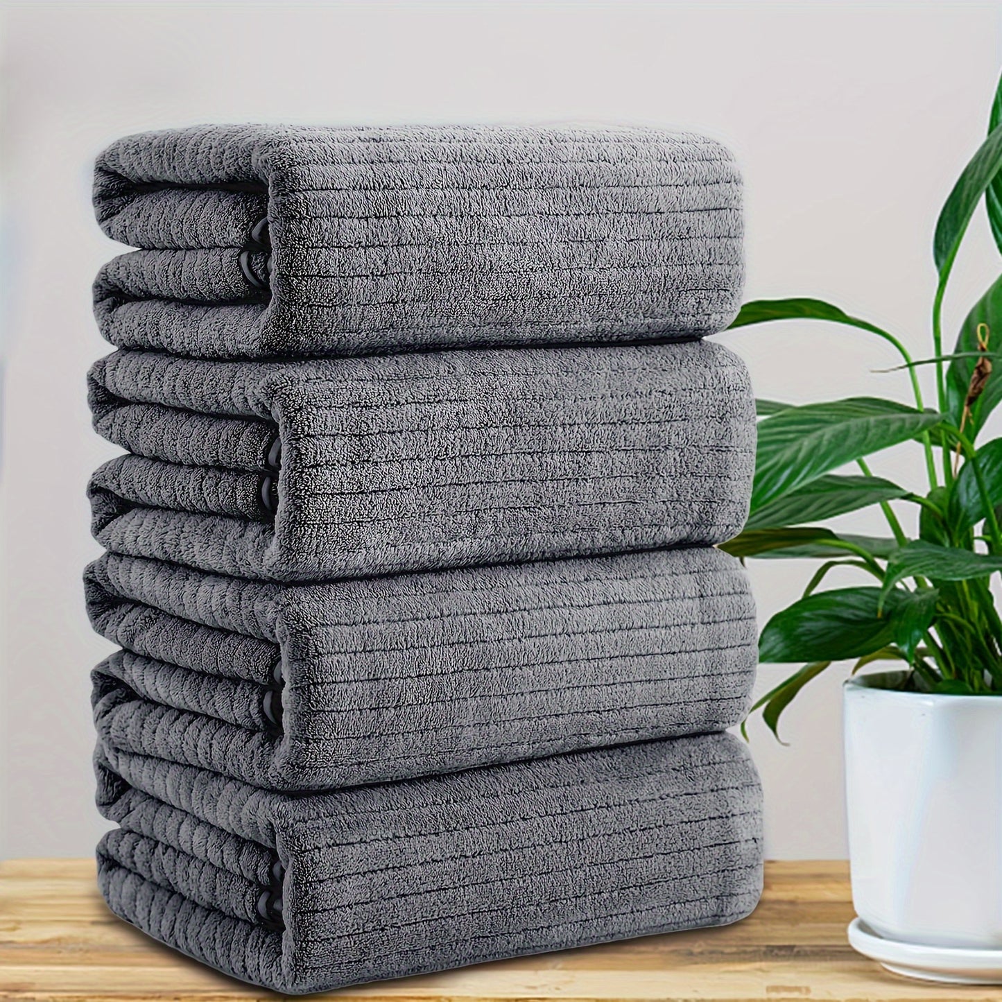 Ultra-Soft Microfiber Bath Towel Set - Extra Large, Super Absorbent & Quick Dry Shower Sheets For Family And Hotel Use