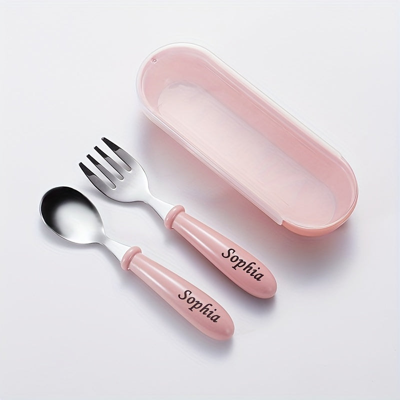 Baby Gadgets Tableware Set Children Utensil Stainless Steel Toddler Dinnerware Cutlery Cartoon Infant Food Feeding Spoon Fork