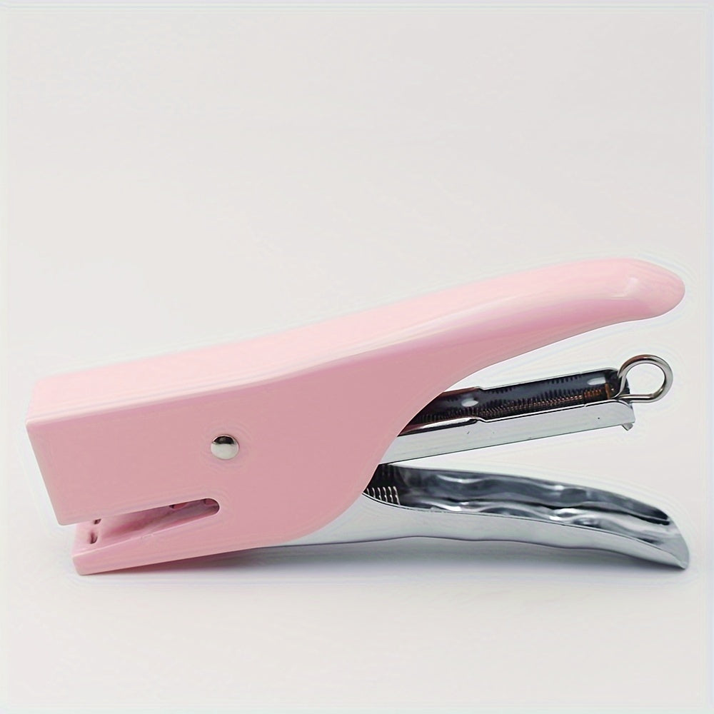 Large Manual Desk Stapler with Staples - Handheld Office Binding Tool for Packaging and Shipping Documents