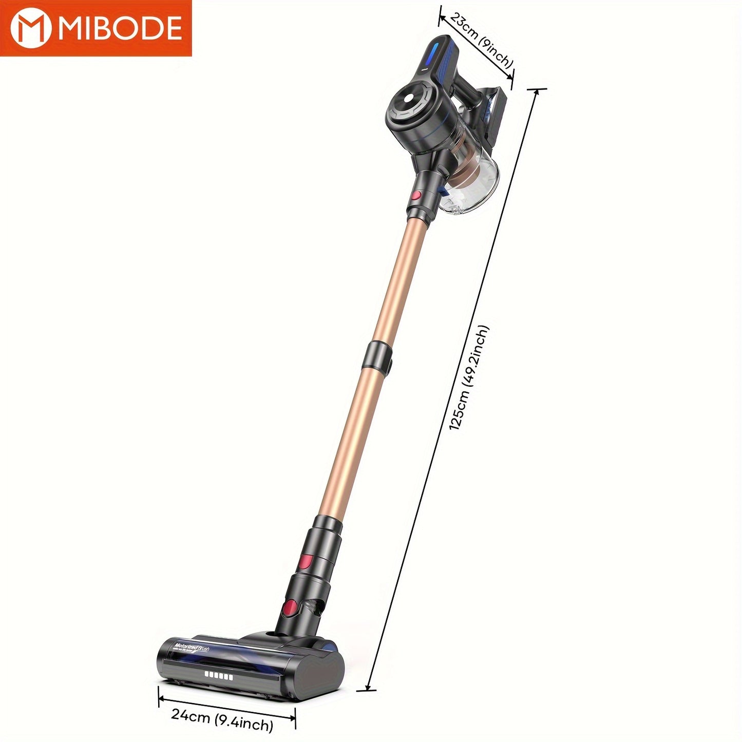 Laresar Cordless Vacuum Cleaner, 550W/45Kpa Stick Vacuum Cleaner with Touch Screen, Up to 60Mins Runtime