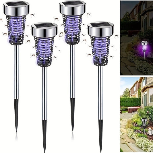 2/4 Pack Solar Bug Zapper Outdoor Mosquito LED Light Mosquito Repellent/Killer Bug Zapper For Indoor Outdoor Patio Yard