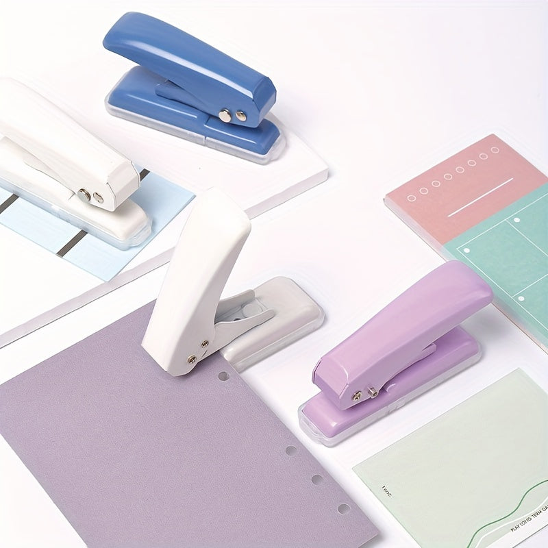 1pc Single Hole Punch, Metal Manual Paper Puncher, 40 Sheet Capacity, Office Binder Punch, Stationery Hole Punching Tool