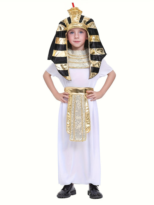 Egyptian Pharaoh Clothes For Boys, Ancient Egypt King Outfit, Halloween Party Historical Theme Clothing