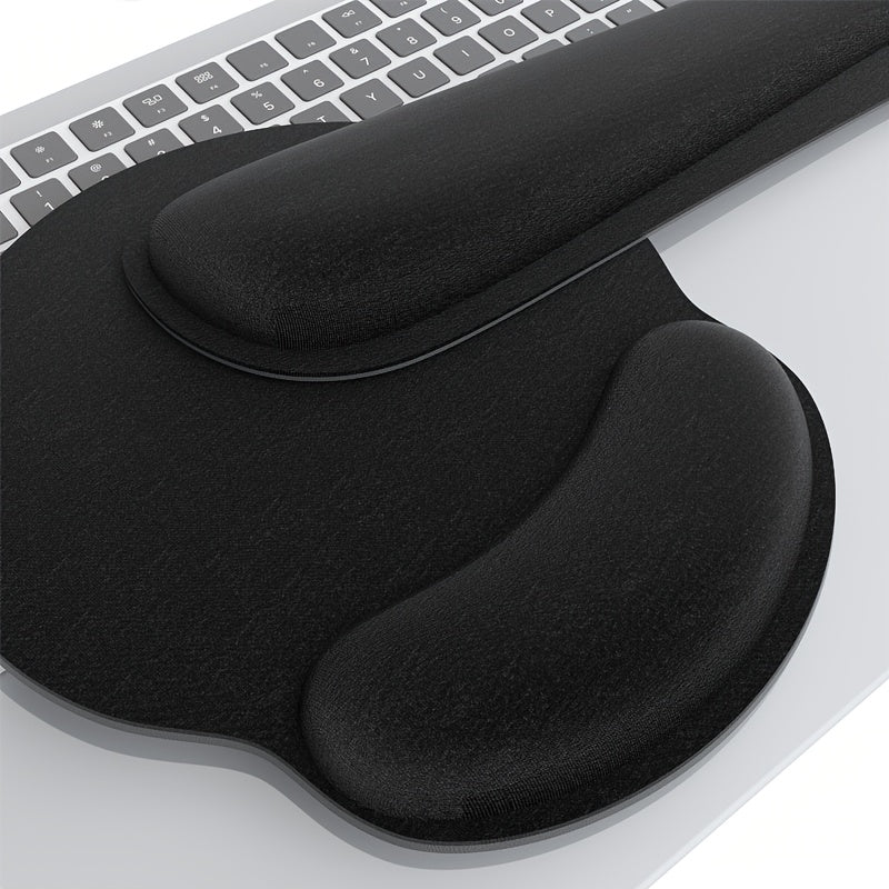 1pc Milk Fiber Fabric Fabric Rubber Bottom Keyboard Support Mouse Pad Set