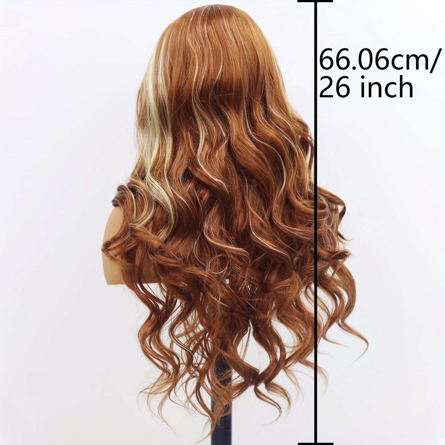 13x4 Blonde and Brwon Streak Body Wave Wig Lace Front Wigs Synthetic Natural Wave Wigs Heavy Density Glueless Lace Wigs for Women Synthetic Fiber Wigs for Daily Party Cosplay 26 inch