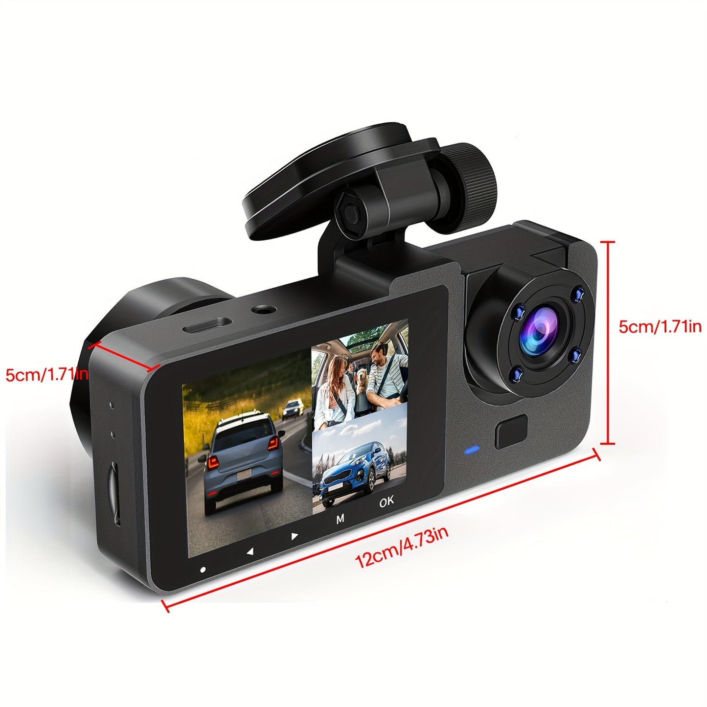 HD 1080p Three-record Driving Recorder